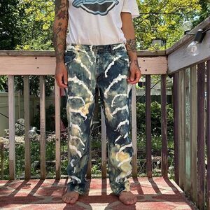 Eclectic one of one painted vintage jeans 36